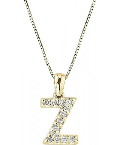 14k Yellow Gold Diamond Initial Pendant Necklace (1/10cttw) with 18-inch chain Z $90.88 Necklaces