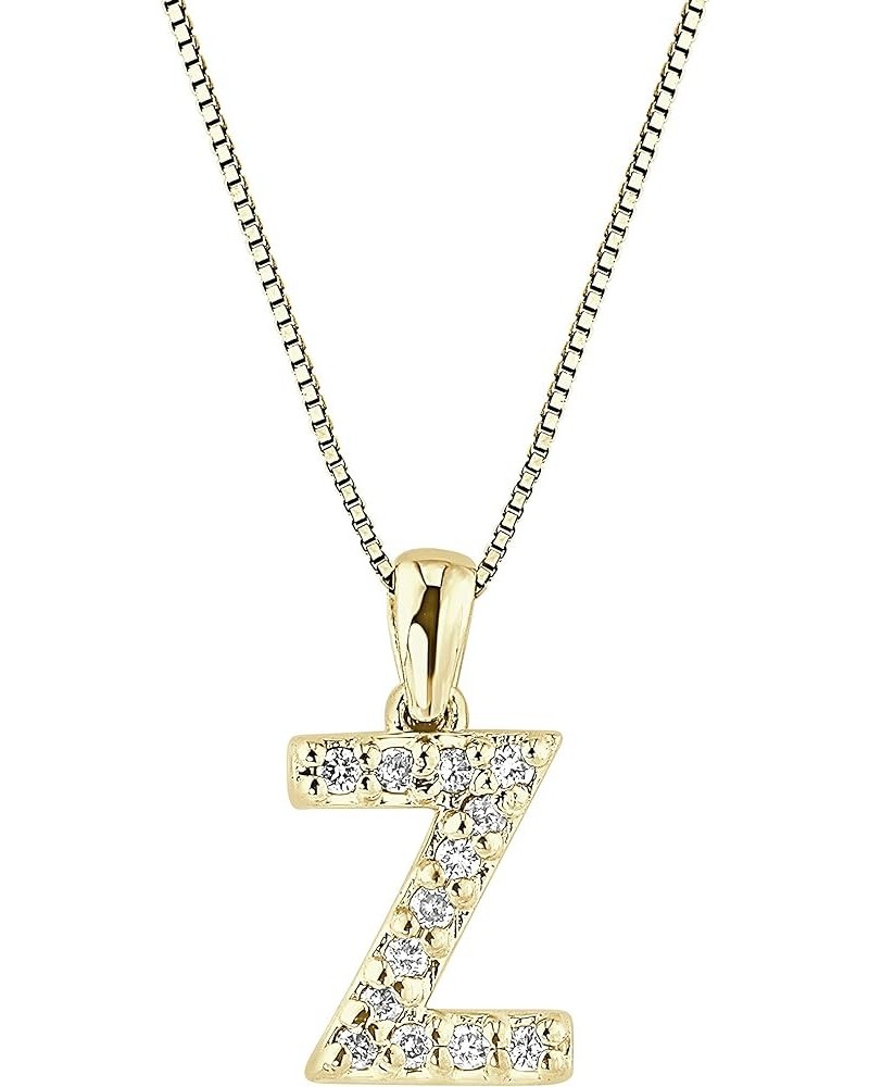 14k Yellow Gold Diamond Initial Pendant Necklace (1/10cttw) with 18-inch chain Z $90.88 Necklaces