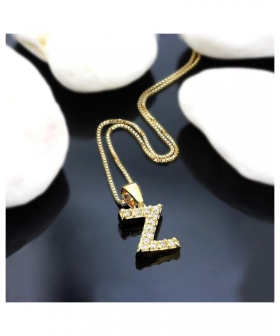 14k Yellow Gold Diamond Initial Pendant Necklace (1/10cttw) with 18-inch chain Z $90.88 Necklaces