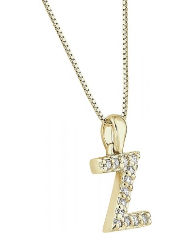 14k Yellow Gold Diamond Initial Pendant Necklace (1/10cttw) with 18-inch chain Z $90.88 Necklaces