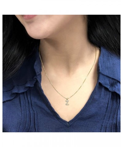 14k Yellow Gold Diamond Initial Pendant Necklace (1/10cttw) with 18-inch chain Z $90.88 Necklaces