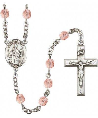 October Birth Month Prayer Bead Rosary with Patron Saint Centerpiece, 19 Inch Saint Walter of Pontnoise $58.84 Necklaces