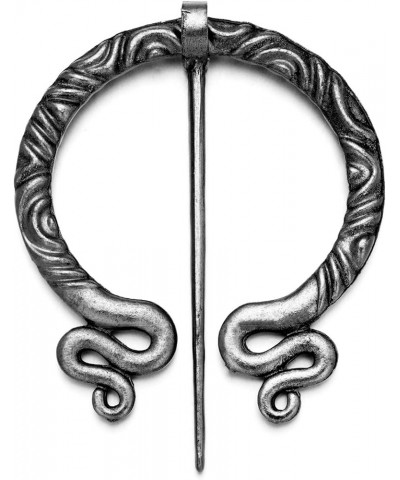 XGALA Viking Brooch Pin Clasp Clothes Cloak Pin Celtic Shawl Scarf Brooch Jewelry for Women Girls Style13 - Antique Silver To...