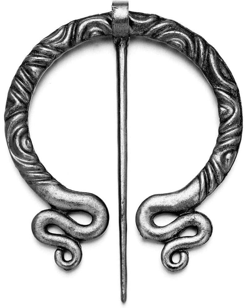 XGALA Viking Brooch Pin Clasp Clothes Cloak Pin Celtic Shawl Scarf Brooch Jewelry for Women Girls Style13 - Antique Silver To...