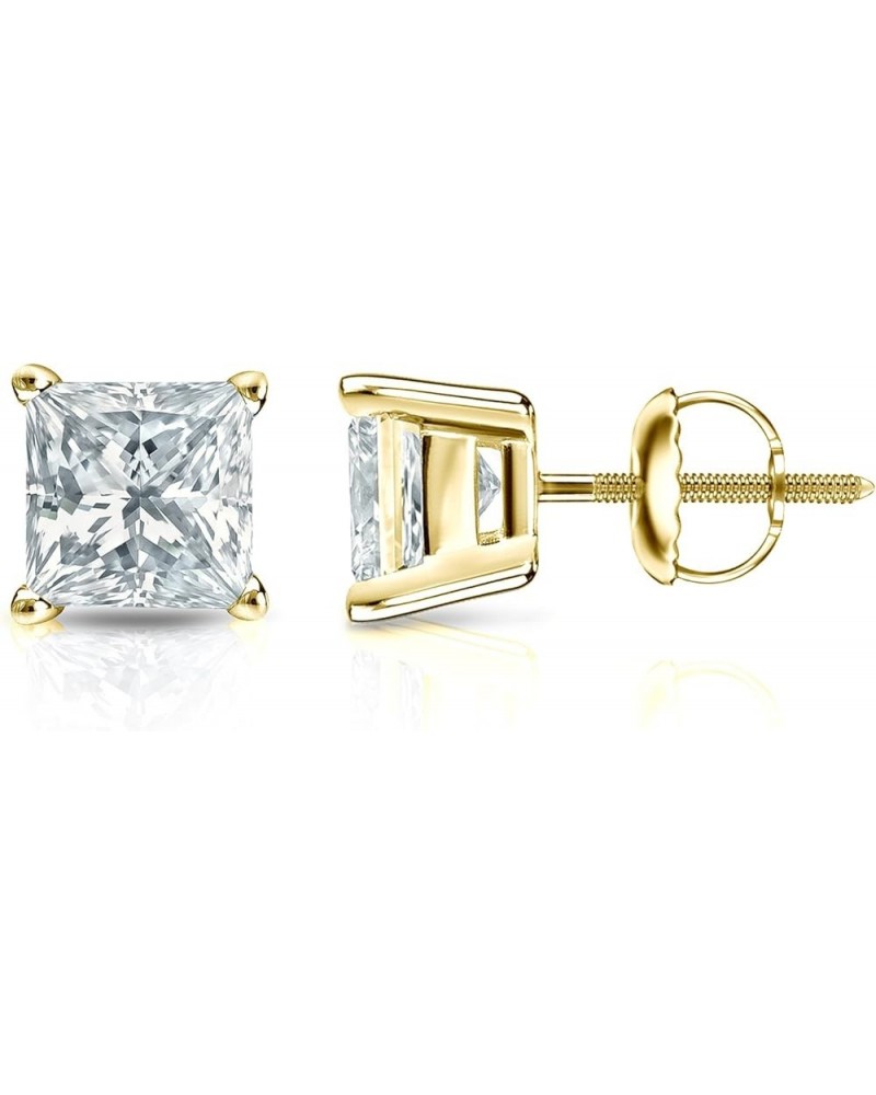 IGI Certified 1 1/2 to 8 Carat Princess Cut Lab Grown Diamond Stud Earrings for Women in 14k Gold or Platinum (H-I Color, VS1...