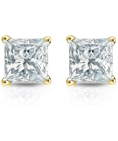 IGI Certified 1 1/2 to 8 Carat Princess Cut Lab Grown Diamond Stud Earrings for Women in 14k Gold or Platinum (H-I Color, VS1...