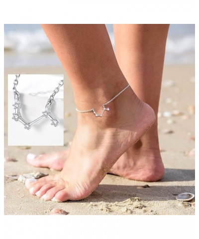 Customizable Luxury Horoscope Zodiac Anklet for Women Sterling Silver Constellation Ankle Bracelet with Durable Chain Delicat...