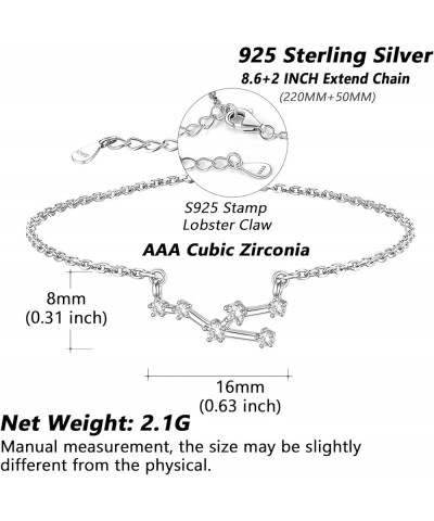 Customizable Luxury Horoscope Zodiac Anklet for Women Sterling Silver Constellation Ankle Bracelet with Durable Chain Delicat...