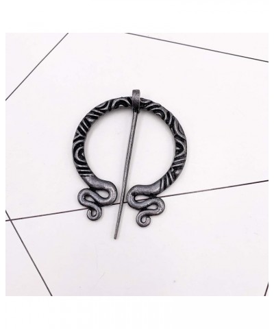 XGALA Viking Brooch Pin Clasp Clothes Cloak Pin Celtic Shawl Scarf Brooch Jewelry for Women Girls Style13 - Antique Silver To...