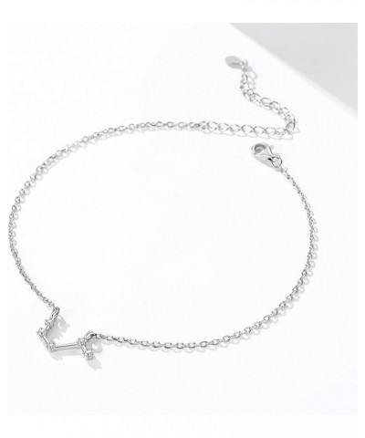 Customizable Luxury Horoscope Zodiac Anklet for Women Sterling Silver Constellation Ankle Bracelet with Durable Chain Delicat...