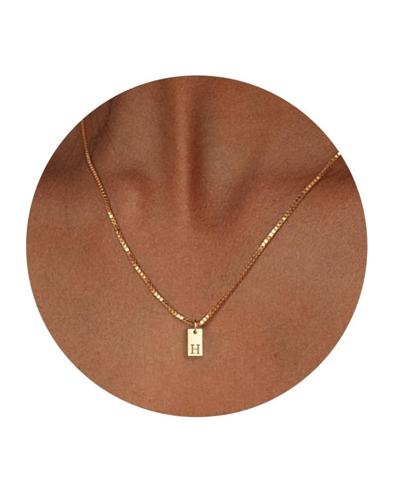 Initial Necklaces for Women, Dainty Gold Letter Necklace Tiny 14k Gold Plated Pendant Necklace Cute Personalized Monogram Nam...