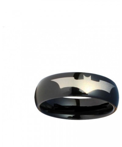 Batman Print on a Black Stainless Steel DC Width Band Ring R380 Size 5-13 $14.74 Rings