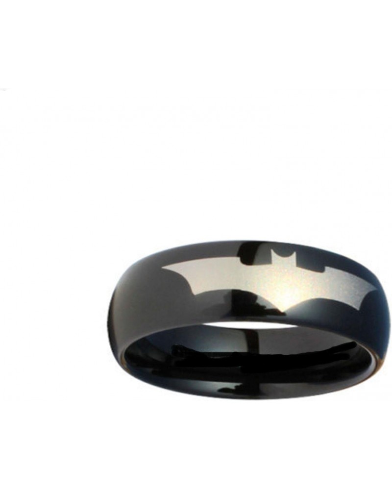 Batman Print on a Black Stainless Steel DC Width Band Ring R380 Size 5-13 $14.74 Rings