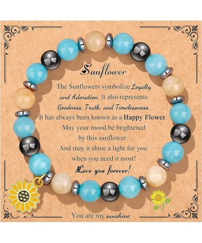 Sunflower Gift for Women Inspirational Bracelet for Mom Daughter Grandma Nana Granddaughter Niece Aunt Best Friends Sister Bo...