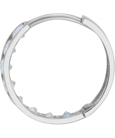 14k REAL White Gold 3mm Thickness CZ Channel Set Hoop Huggie Earrings - 3 Different Size Available 17 mm $56.00 Earrings