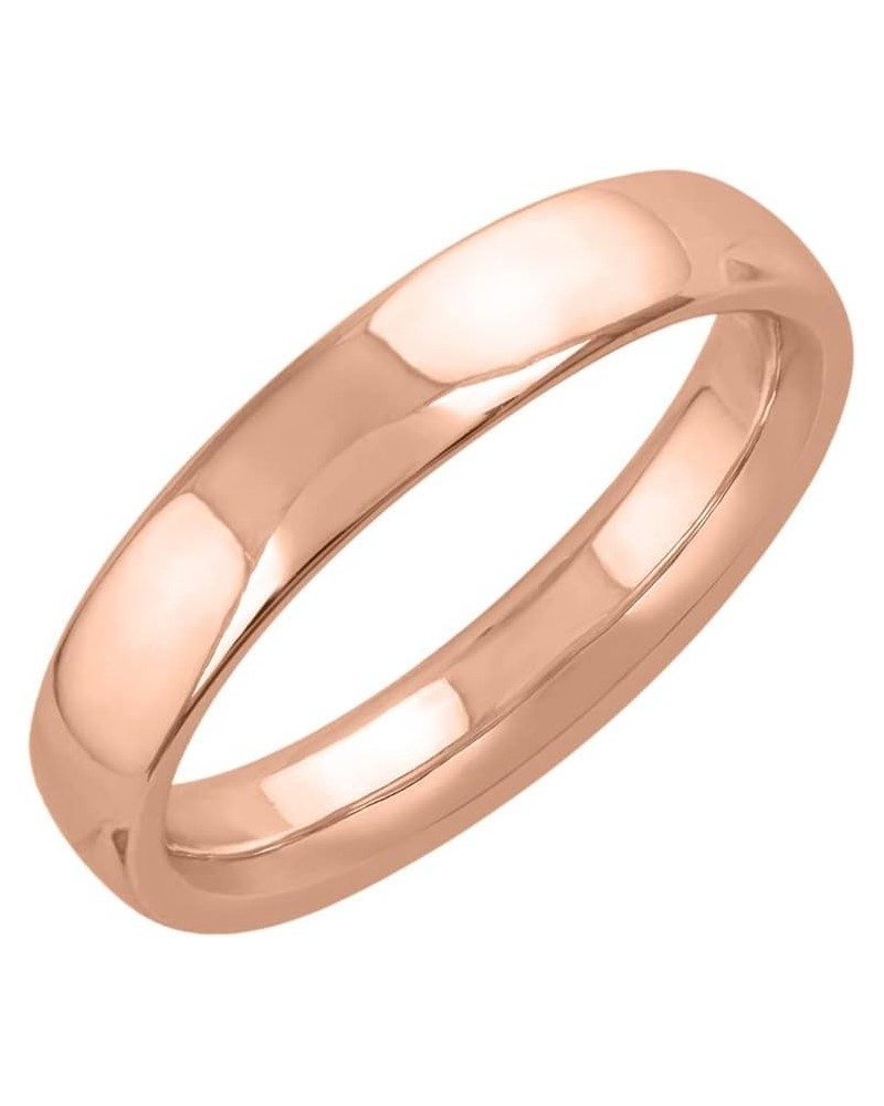 14K Gold 4mm Plain Wedding Band Rose Gold $72.15 Rings