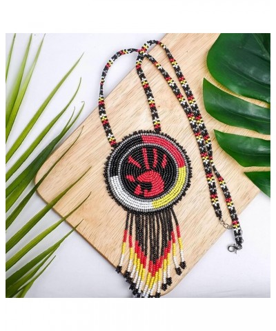 Native American Handmade Premium Necklace For Women, MMIW/Indigenous Women Necklace Pendant Long Beaded Native American Style...