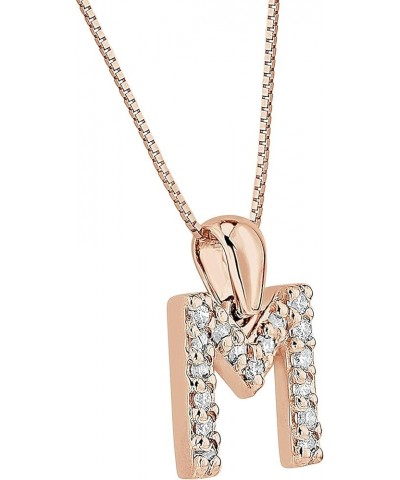 14k Rose Gold Diamond Initial Pendant Necklace (1/10cttw) 18-inch Box Chain M $109.22 Necklaces