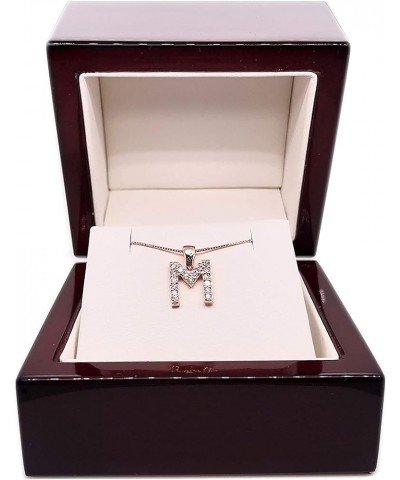 14k Rose Gold Diamond Initial Pendant Necklace (1/10cttw) 18-inch Box Chain M $109.22 Necklaces