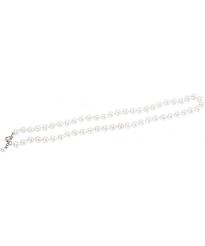 Faux Hand Knotted Glass Imitation Pearls Necklace Earring Jewelry 4 Set for Women and Girls White 8mm 14.5inch $6.88 Necklaces