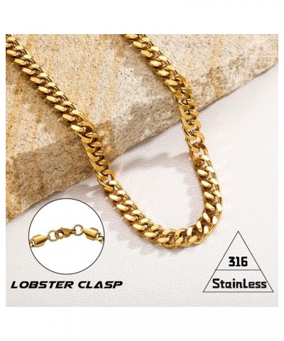 Stainless Steel 4mm Cuban Link Necklace Chain for Men Women Minimalist Jewelry Gifts 24 IN Gold $10.07 Necklaces