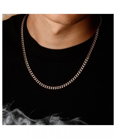 Stainless Steel 4mm Cuban Link Necklace Chain for Men Women Minimalist Jewelry Gifts 24 IN Gold $10.07 Necklaces