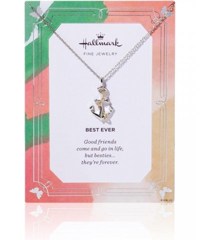 Best Ever Anchor Pendant in Sterling Silver and 14K Yellow Gold with Diamonds $31.85 Necklaces