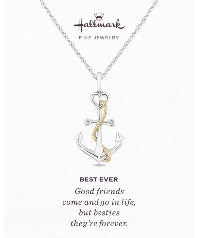 Best Ever Anchor Pendant in Sterling Silver and 14K Yellow Gold with Diamonds $31.85 Necklaces