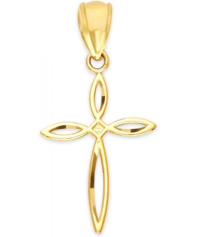 Solid Dainty Gold Cross Pendant in 10k or 14k, Religious Jewelry for Christening 10k gold $19.47 Pendants