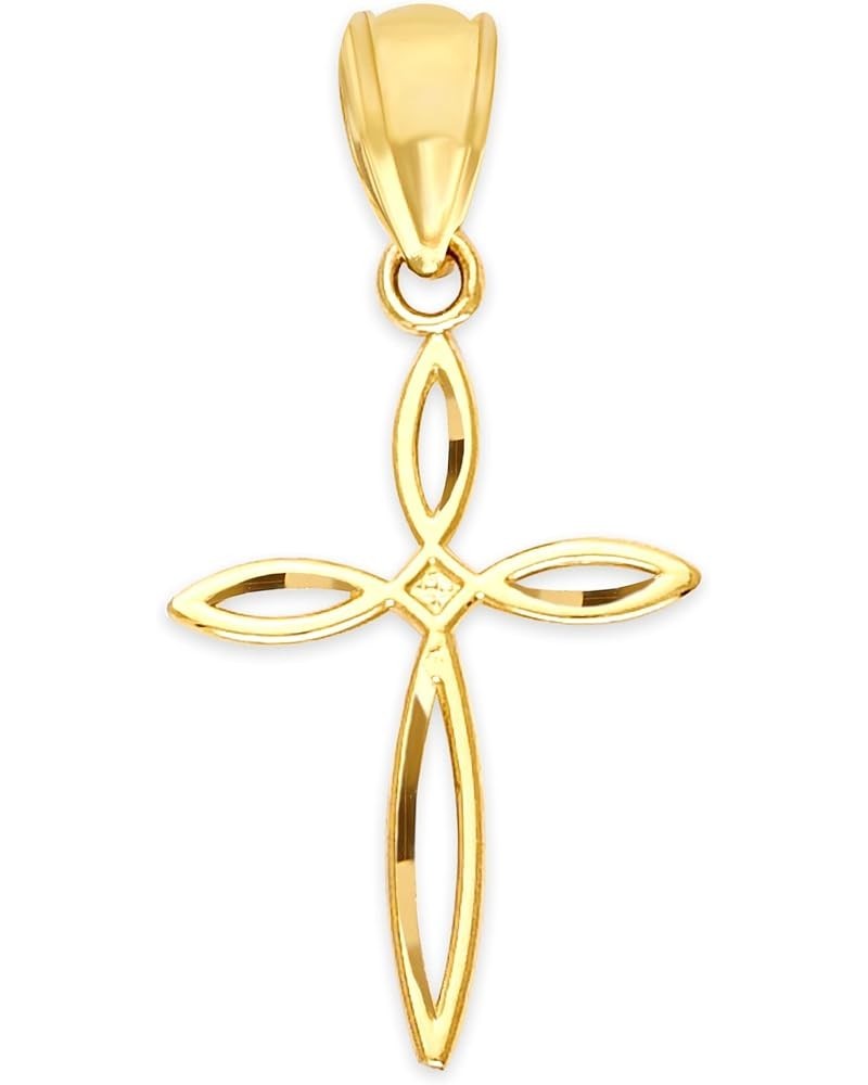 Solid Dainty Gold Cross Pendant in 10k or 14k, Religious Jewelry for Christening 10k gold $19.47 Pendants