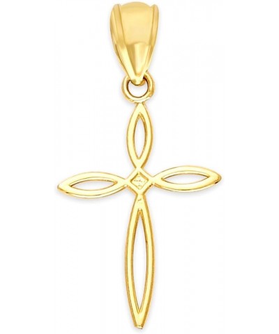 Solid Dainty Gold Cross Pendant in 10k or 14k, Religious Jewelry for Christening 10k gold $19.47 Pendants