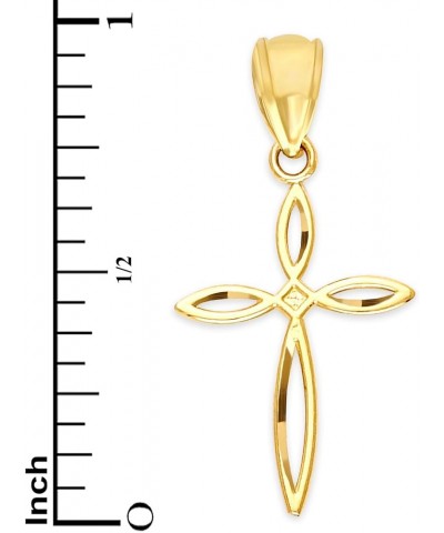 Solid Dainty Gold Cross Pendant in 10k or 14k, Religious Jewelry for Christening 10k gold $19.47 Pendants