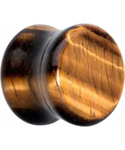 Womens 2Pc Natural Solid Tiger Eye Stone Double Flare Plug Ear Plug Gauges Set of 2 13mm (.51") $8.15 Body Jewelry