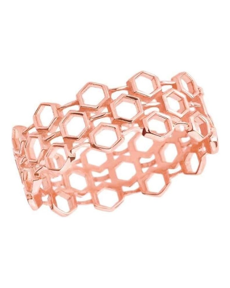 Fine 14k Gold Open Honeycomb Statement Band Rose Gold $70.50 Rings