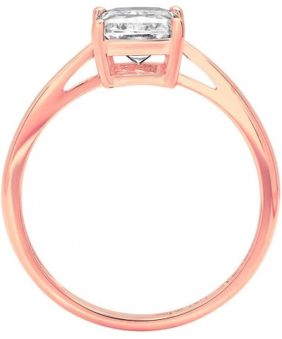 2.0 ct Emerald Cut Solitaire Stunning Lab Created White Sapphire Engagement Bridal Promise Anniversary Ring 14k Rose Gold $12...