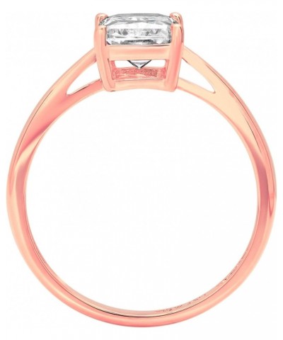 2.0 ct Emerald Cut Solitaire Stunning Lab Created White Sapphire Engagement Bridal Promise Anniversary Ring 14k Rose Gold $12...