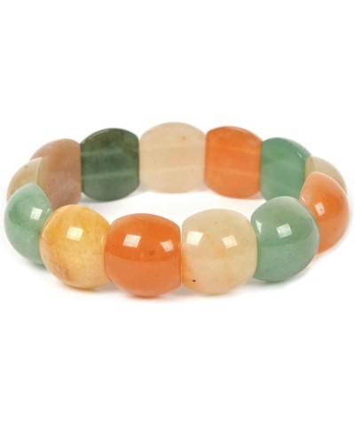 Gem Semi Precious Gemstone 12mm Rectangle Beads Stretch Bracelet 7 Inches Multi-color Aventurine 15mm Oval Square $12.64 Brac...