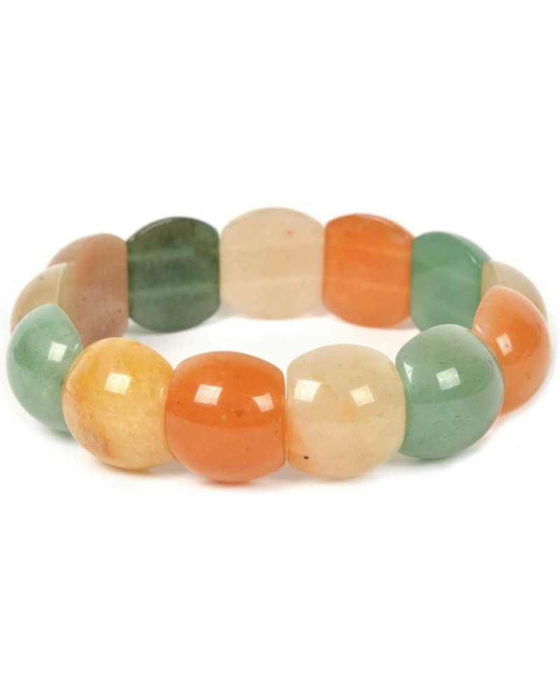 Gem Semi Precious Gemstone 12mm Rectangle Beads Stretch Bracelet 7 Inches Multi-color Aventurine 15mm Oval Square $12.64 Brac...