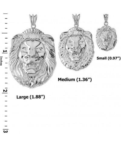 .925 Sterling Silver Sparkle-Cut Lion Head Statement Pendant Charm - Choice of Size (S, M, or L) Small $17.59 Necklaces