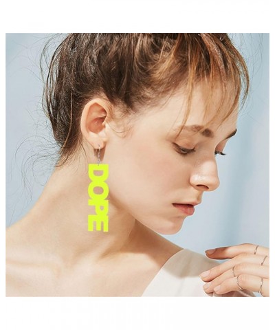 Acrylic Letter Earrings for Women Girls Fashion Black OMG Words Punk Style Lightweight Letters Dangle Drop Earrings Hook Jewe...