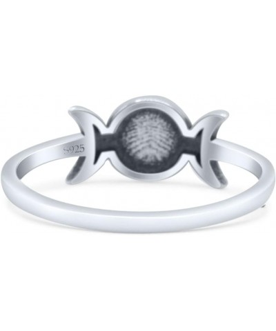 Crescent Half Moon Goddess Triple Statement Trending Oxidized Ring Band Solid 925 Sterling Silver Thumb Ring (6.2mm) Sterling...