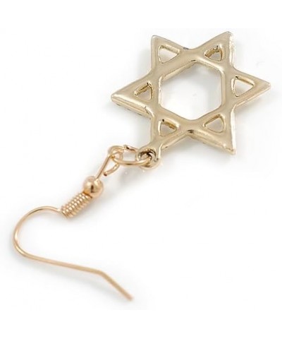 Star of David Crystal Drop Earrings in Gold Tone - 50mm L $14.57 Earrings