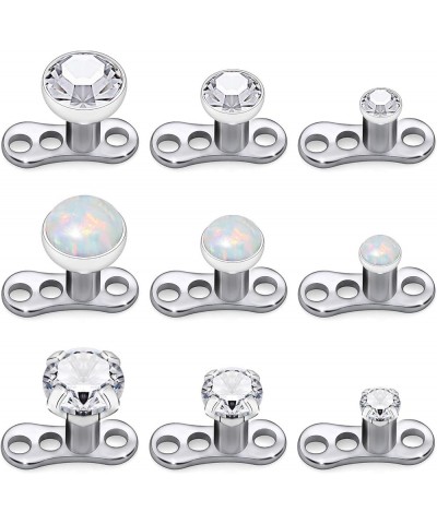 14G G23 Titanium Dermal Piercing Jewelry Opal CZ Dermal Tops Hypoallergenic Dermal Base Microdermal Piercing Body Jewelry Der...