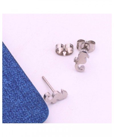 Dainty Seahorse Stud Earrings 2 Pairs Stainless Steel Sea Life Earrings for Women Girls Seahorse Stud Earrings $6.48 Earrings