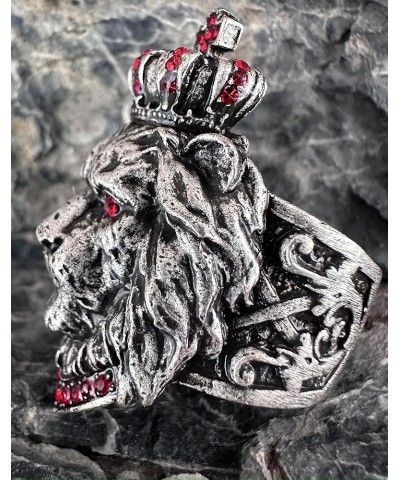 Men's Rings for Men Women Silver plated Brass Ductile Material Open Rings Adjustable Gifts for Boys Girls Lion B $5.62 Rings