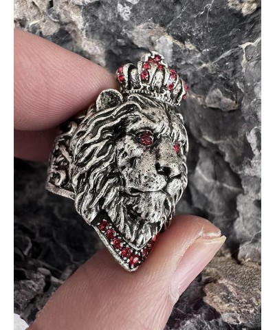 Men's Rings for Men Women Silver plated Brass Ductile Material Open Rings Adjustable Gifts for Boys Girls Lion B $5.62 Rings