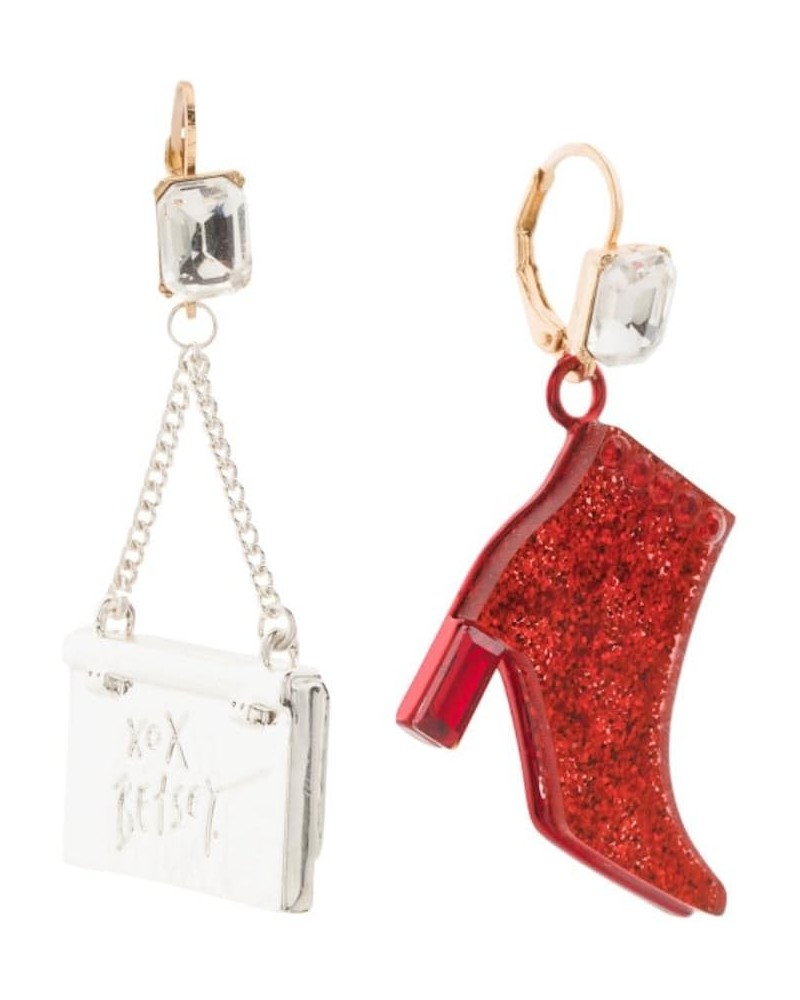 Womens Going All Out Earrings (One Size, Silver Purse/Red High Heel Mismatch) $21.11 Earrings