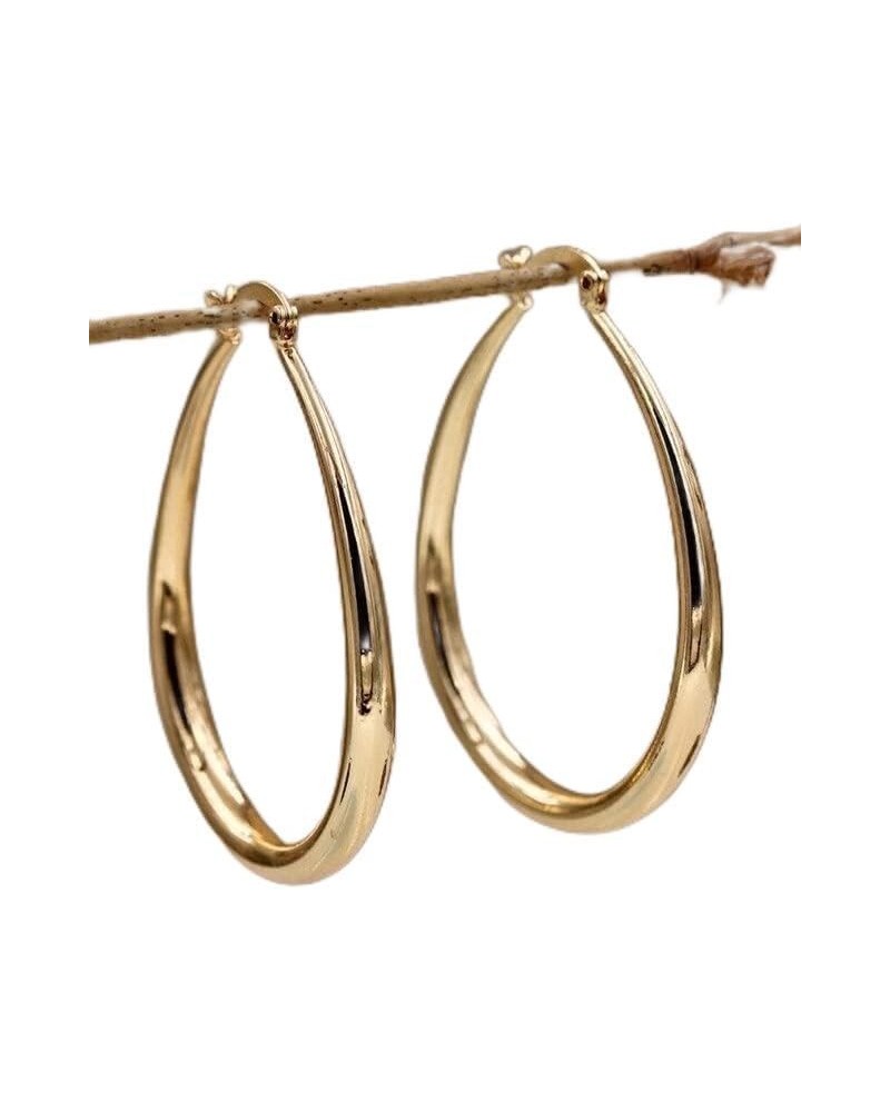 Vintage Metal Hand Engraved Pattern Hoop Earrings Classic Women's Gold Plated Hook Drop Earrings Style 12 $13.78 Earrings