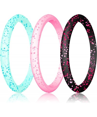 Silicone Wedding Ring for Women, Thin and Stackable Durable Rubber Safe Band for Love, Couple, Souvenir and Outdoor Active Ex...