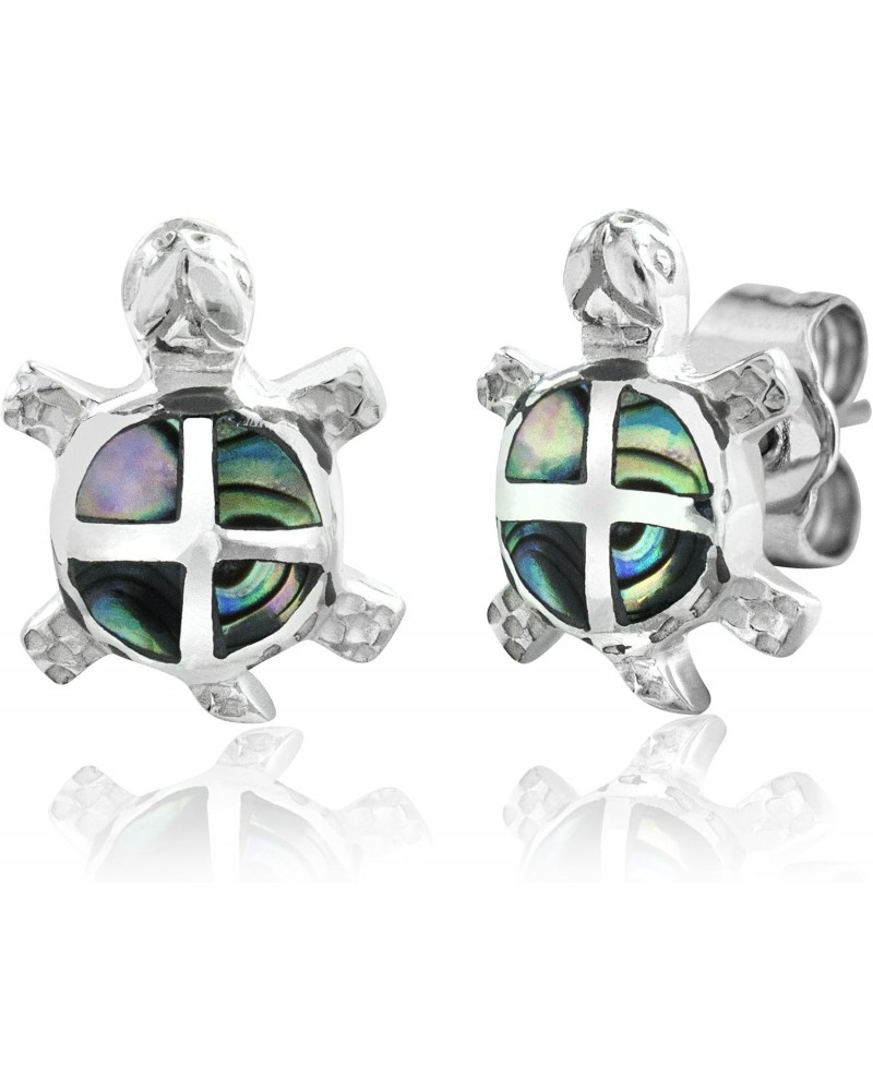 Sterling Silver Abalone Paua Shell Turtle Stud Earrings $12.38 Earrings